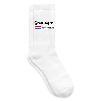 Groningen Netherlands- Stylish prints - Tennis socks - white - Right