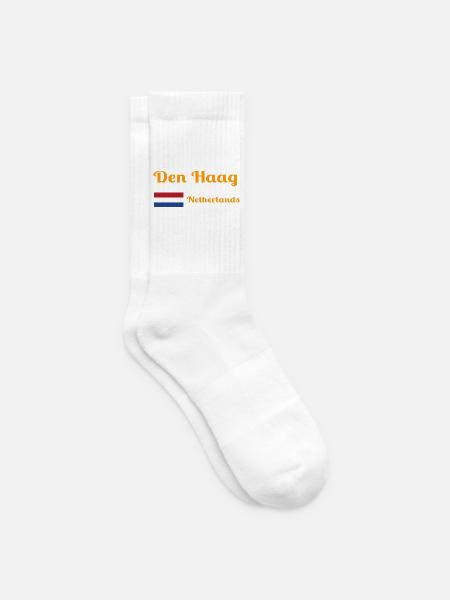 Den Den Haag Niederlande - Stilvolle Drucke - Tennissocken - Weiß