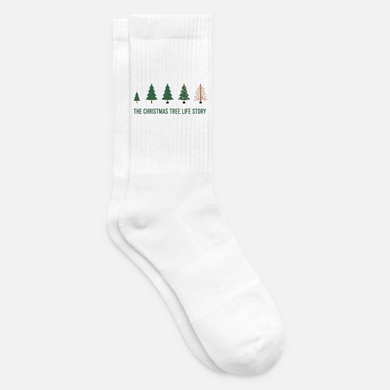 Weihnachtsbaum Evolution – Lustiges Xmas Design - Tennissocken - Weiß