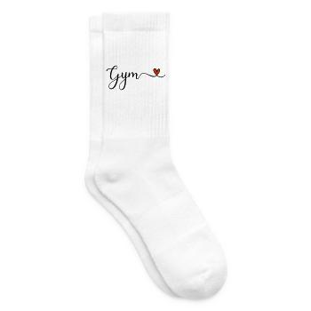 Gym - Fitness Schriftzug mit Herz - Tennissocken - Weiß - Rechts