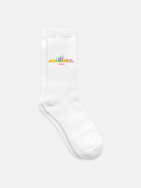 Skyline Bunt Berliner Stadtbild Berlin - Tennissocken - Weiß