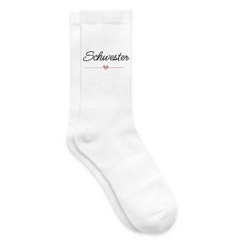 Schwester Herz Geschenk Familie Liebe - Tennissocken - Weiß - Rechts