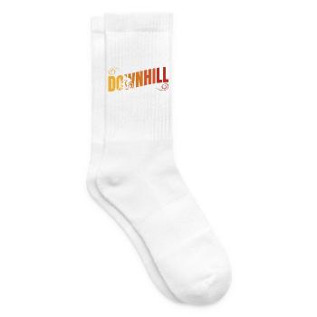 Downhill Mountain Bike MTB Rider Lettering Design - Tennissocken - Weiß - Rechts