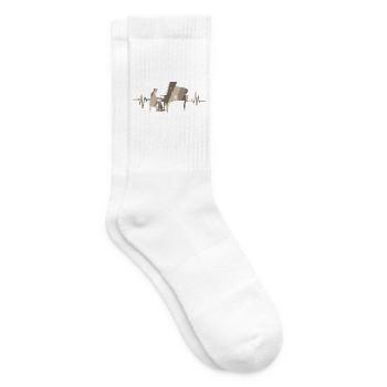 Pianist am Flügel mit Herzschlag - Tennissocken - Weiß - Rechts