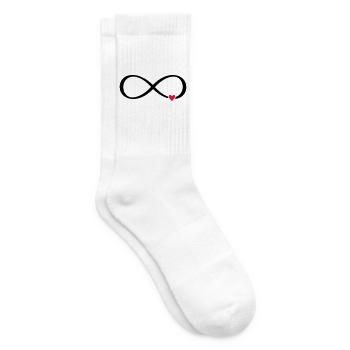 Signe infini coeur cadeau d'amour - Chaussettes de tennis - blanc - Droite