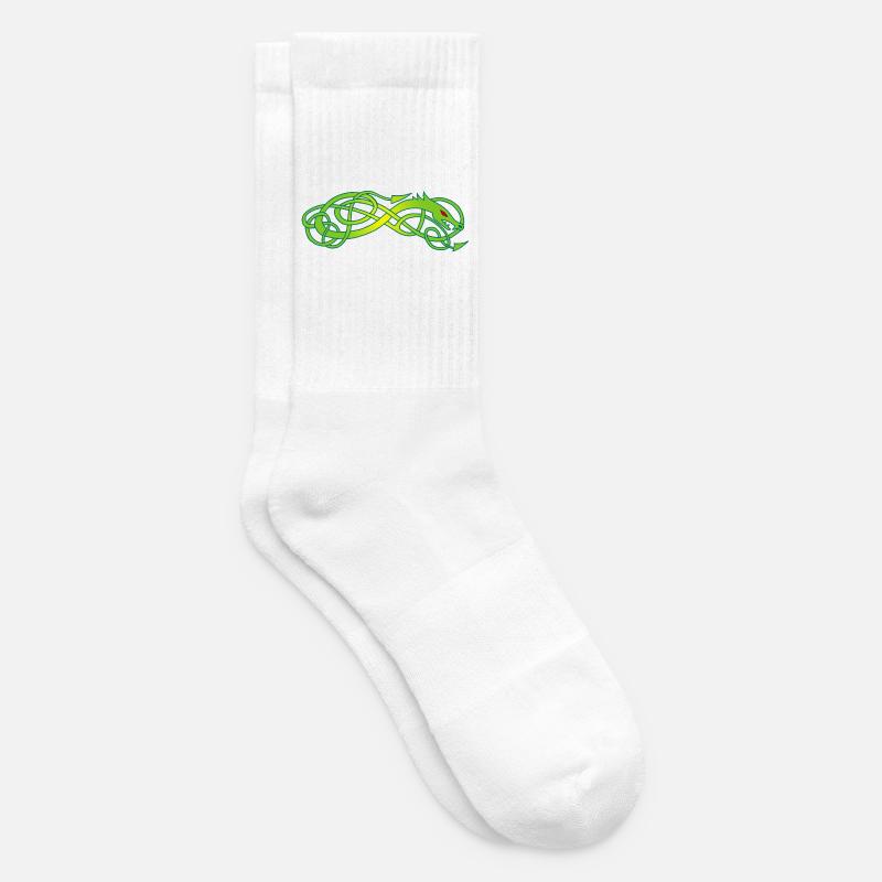 Serpent celte vert - Chaussettes de tennis - blanc