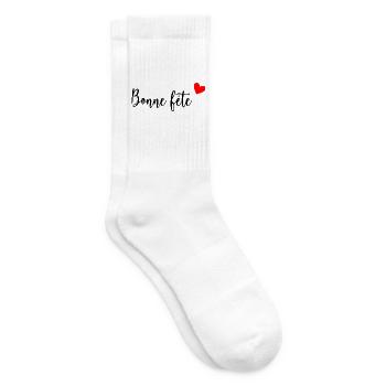 FÊTE DES MÈRES. COEUR. BONNE FÊTE. MAMAN - Chaussettes de tennis - blanc - Droite