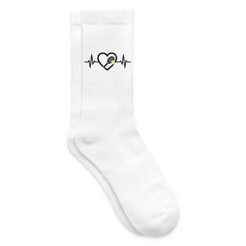 Tennis Heart Racket Ball Sports Passion - Tennis socks - white - Right