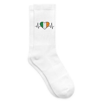 Drapeau de l’Irlande Heartbeat Line Irish Pride Design - Chaussettes de tennis - blanc - Droite