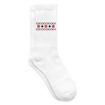 Norweger Muster Winter - Tennissocken - Weiß - Rechts