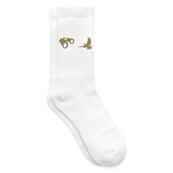 Silhouette minimaliste d’observation des oiseaux - Chaussettes de tennis - blanc - Droite