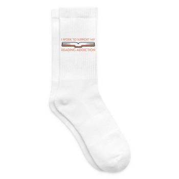 I Work To Support My Reading Addiction Bücher Logo - Tennissocken - Weiß - Rechts
