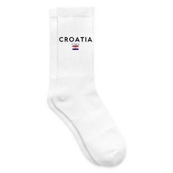 Kroatien-Flagge, elegantes minimalistisches Design - Tennissocken - Weiß - Rechts