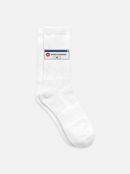 Emotions Loading Failed | Introvertierter Humor - Tennissocken - Weiß