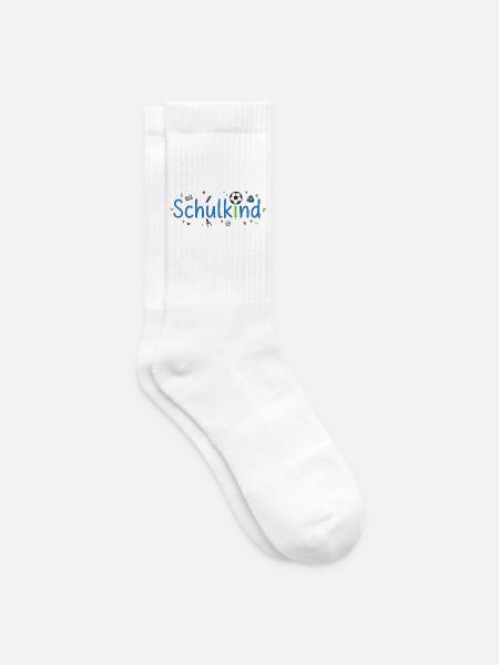 Schulkind Fußball Sterne Schulanfang 2026 - Tennissocken - Weiß