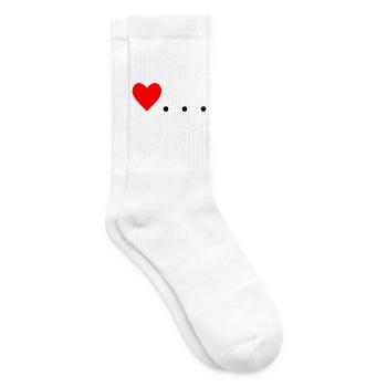 Cœur à trois points – Conception de symboles - Chaussettes de tennis - blanc - Droite