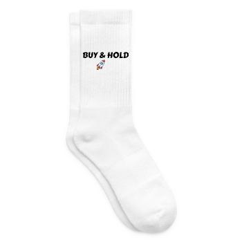 BUY & HOLD Krypto & Aktien Investoren Motiv. - Tennissocken - Weiß - Rechts