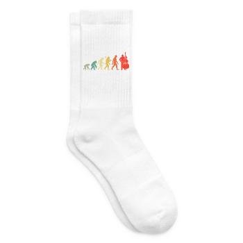 Retro Kontrabass Cello Evolution Für Chellisten - Tennissocken - Weiß - Rechts