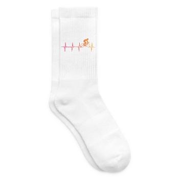 Fahrrad Herzschlag Radfahrer Rennrad Radsport - Tennissocken - Weiß - Rechts