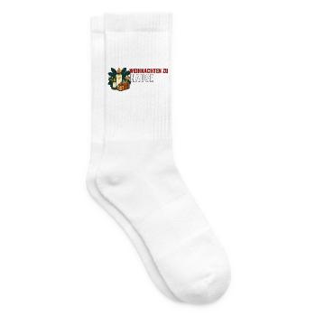 Weihnachten zu Hause Motiv. - Tennissocken - Weiß - Rechts