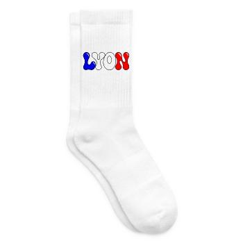 Lyon Bunte Blöcke Frankreich - Tennissocken - Weiß - Rechts