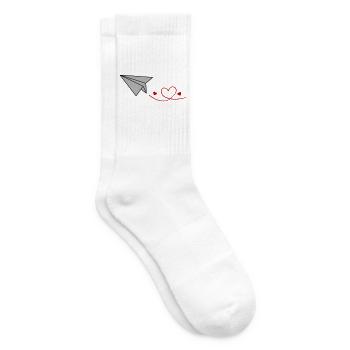 Herzflug Papierflieger - Tennissocken - Weiß - Rechts