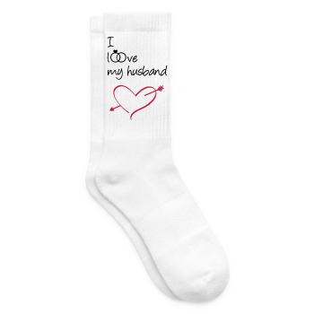 J’aime mon mari Cadeau Mariage Amour Mariage - Chaussettes de tennis - blanc - Droite