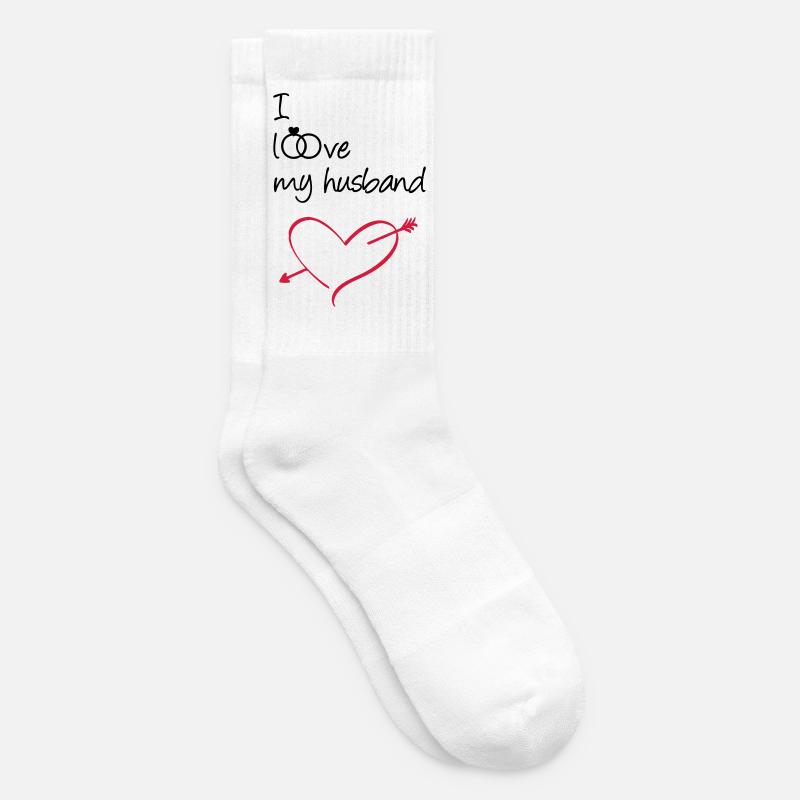 I love my husband Geschenk Ehe Liebe Hochzeit - Tennissocken - Weiß