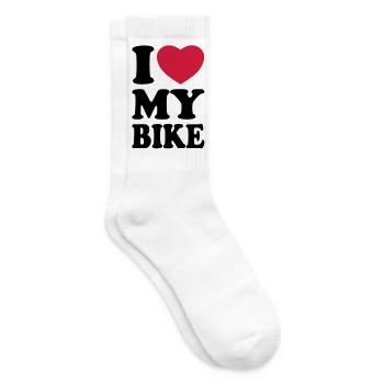 I love my bike - Ich liebe mein Motorrad - Tennissocken - Weiß - Rechts