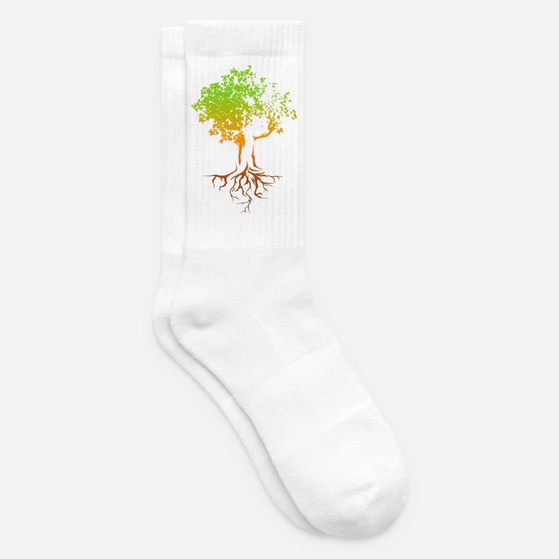 Baum Herbst Farben bunt Illustration Wald Natur - Tennissocken - Weiß