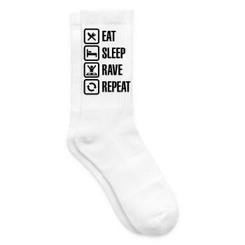 Eat sleep rave repeat - Chaussettes de tennis - blanc - Droite