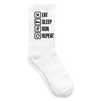 Eat sleep run repeat - Chaussettes de tennis - blanc - Droite