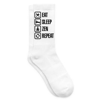 Eat - sleep - zen - repeat - Tennissocken - Weiß - Rechts