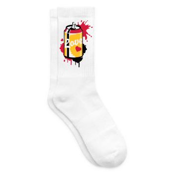 opened soda can in graffiti style - Tennis socks - white - Right