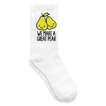 We make a great pear - Tennis socks - white - Right