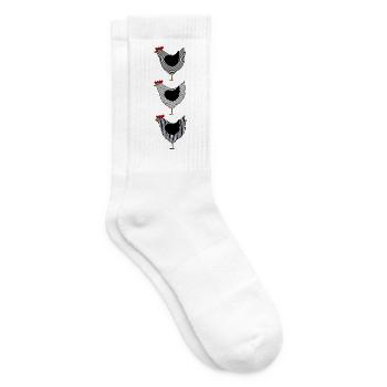 Hühner Huhn Hahn Kücken Federvieh Vogel Eier Ei - Tennissocken - Weiß - Rechts