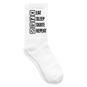 Eat sleep figure Eis skate repeat - Tennissocken - Weiß - Rechts