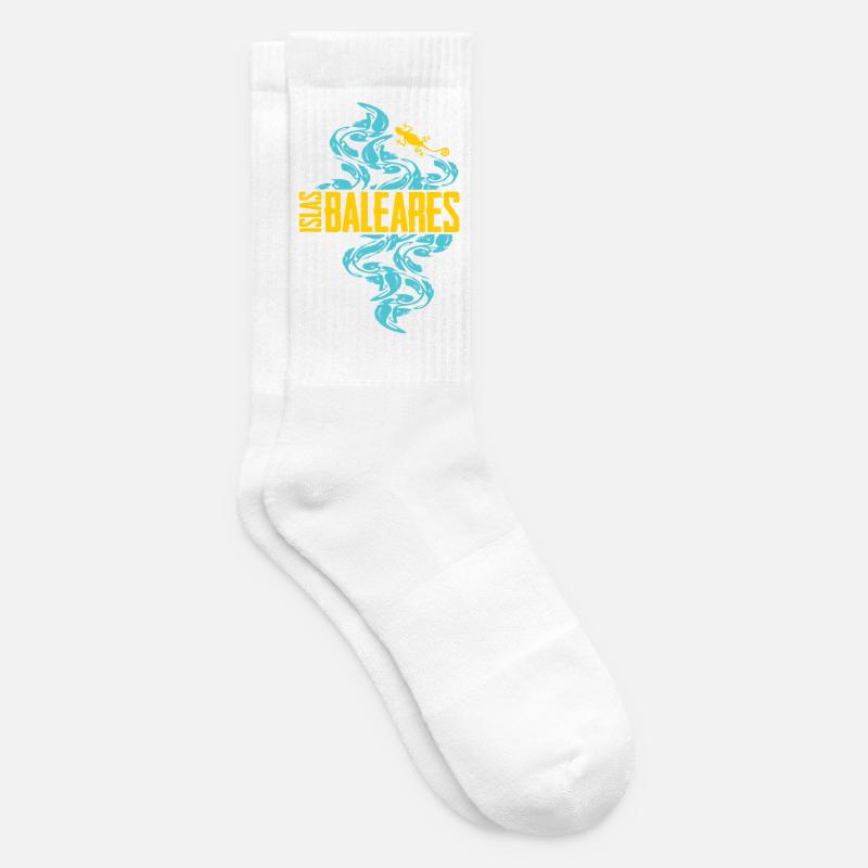 Balearic Islands Waves Pattern - Tennis socks - white