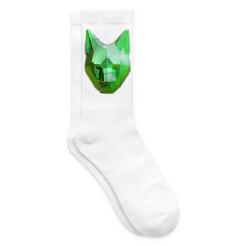 Grüner Kristallkatze - Tennissocken - Weiß - Rechts