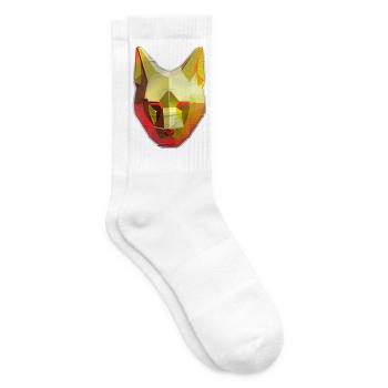 Polygone de chat en or - Chaussettes de tennis - blanc - Droite