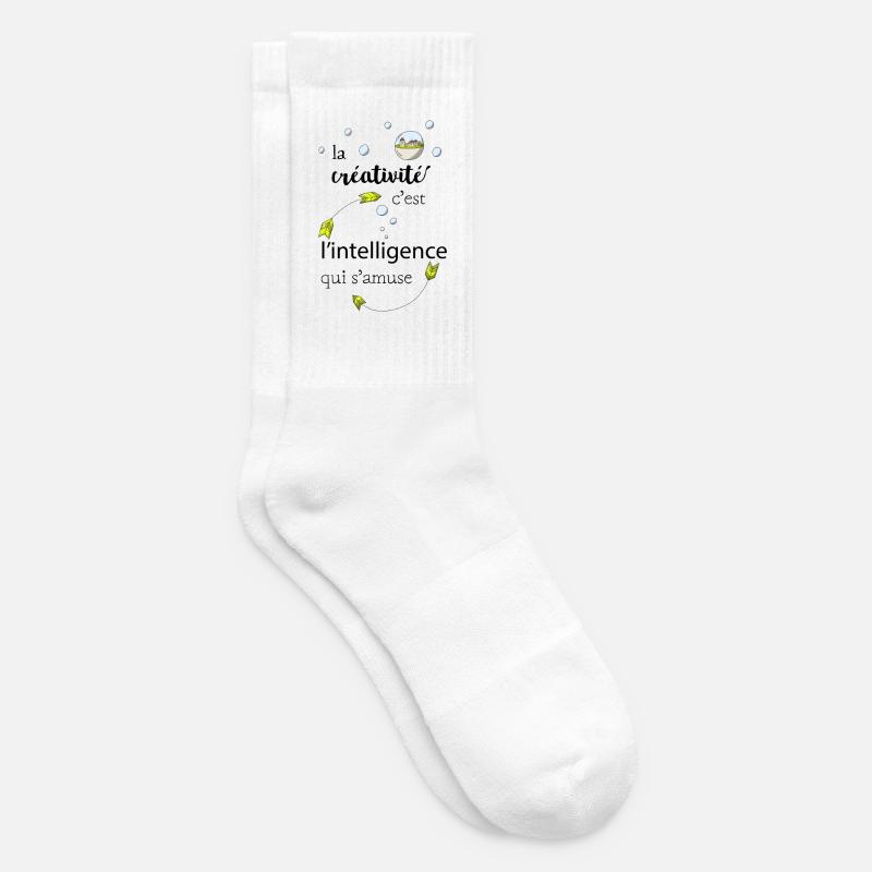 La créativité c'est l'intelligence qui s'amuse - Chaussettes de tennis - blanc
