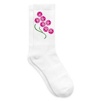 Fleur d’orchidée rose géométrique – Art floral moderne - Chaussettes de tennis - blanc - Droite