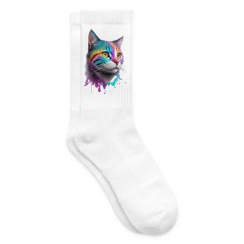 Chat - Chaussettes de tennis - blanc - Droite