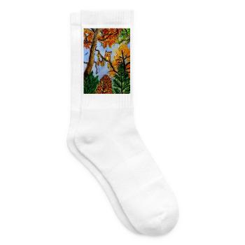 EG Flowers I Autumn I Gift I Colorful I Owl - Tennis socks - white - Right