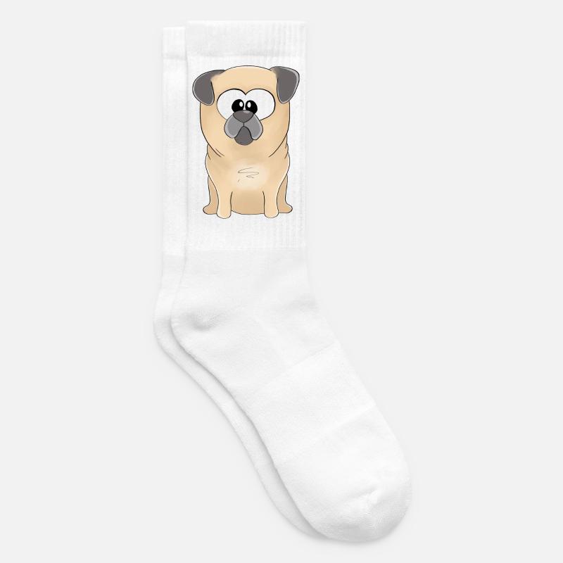 Mops Merlin - Tennissocken - Weiß
