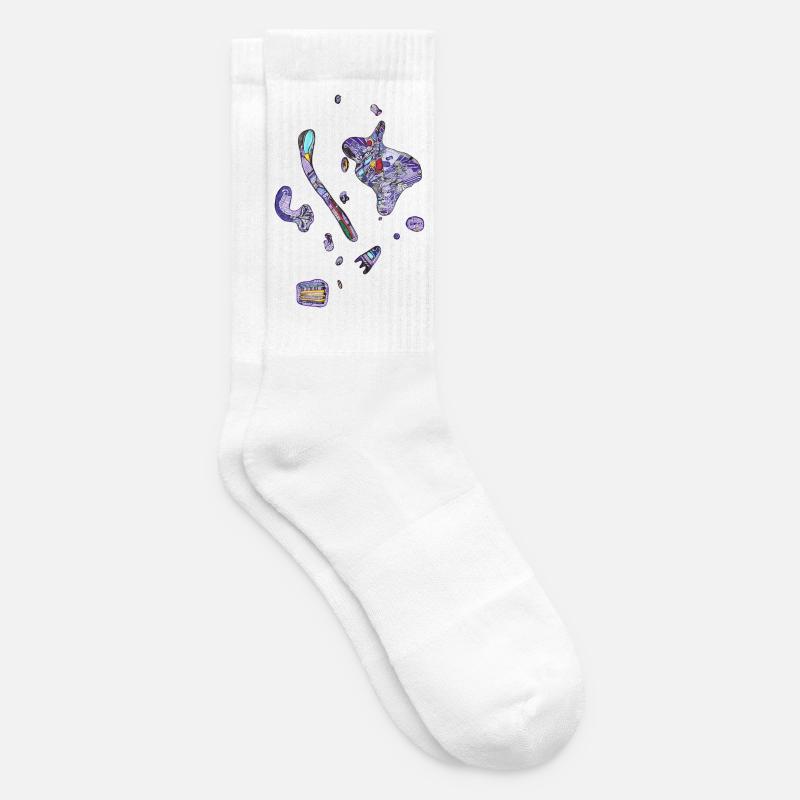 Colorful spots - Tennis socks - white