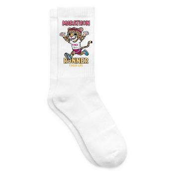 Leopard Marathon Runner - Tennis socks - white - Right