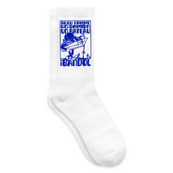 Retro Mediterranean Bandol Boat Mascot - Tennis socks - white - Right