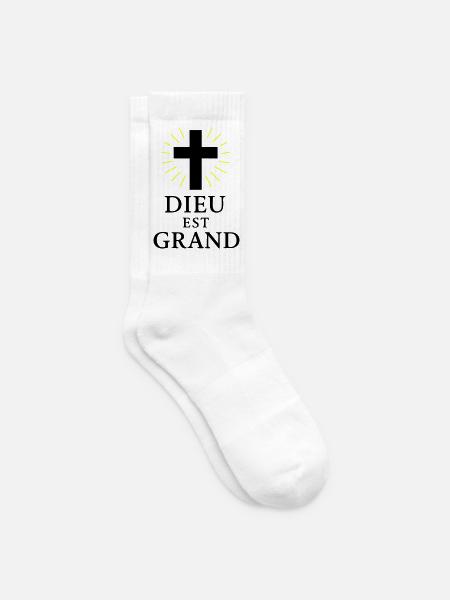 DIEU EST GRAND - Chaussettes de tennis - blanc