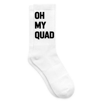Oh My Quad Funny Gym Lover Quote - Tennis socks - white - Right